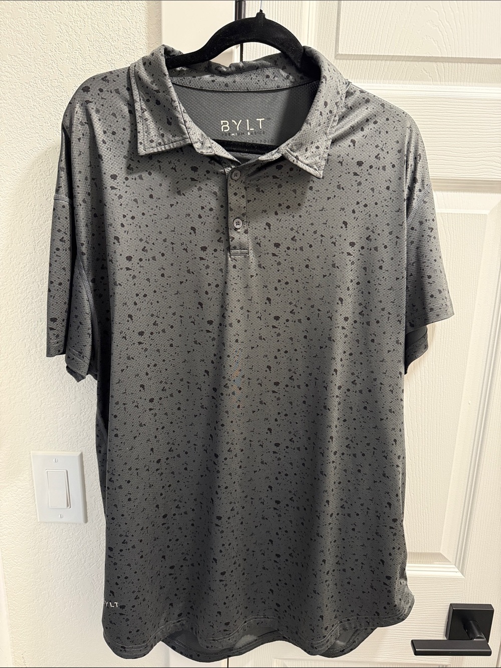 BYLT Basics Gray Speckled Polo